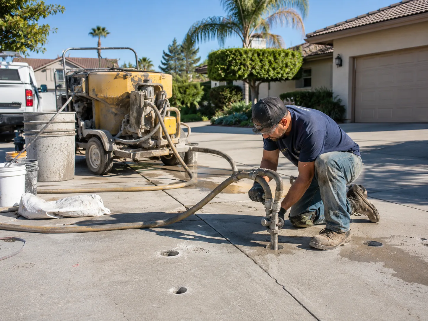 Concrete leveling technician in Orange County